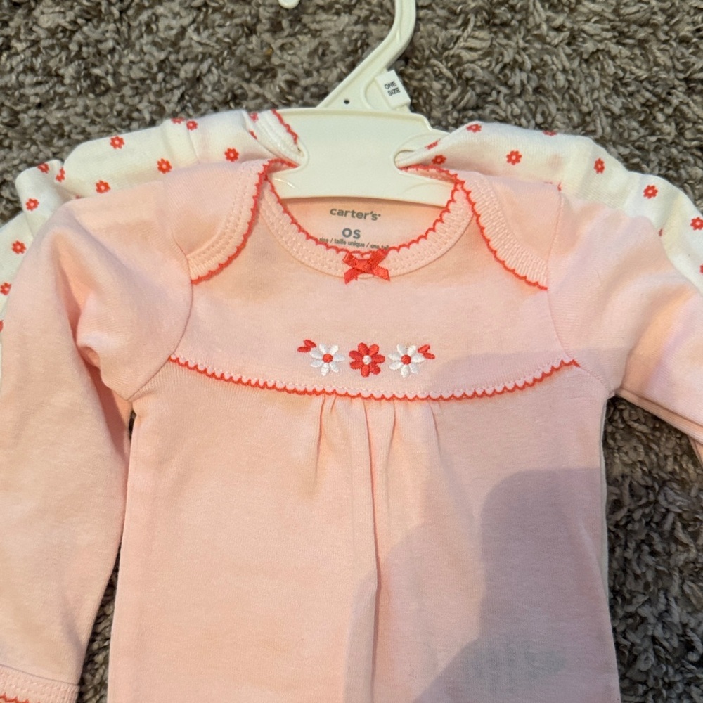 Carter's Blue and White Floral Bodysuit Set - Picture 4 of 5